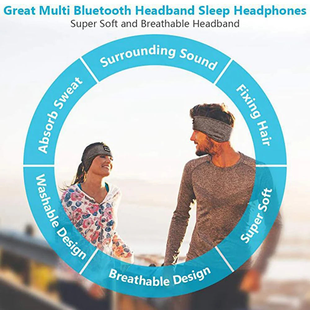 Ultimate Wireless Bluetooth Sports Headband: Sleep Soundly with Music-Playing Eye Mask & Cozy Earphones