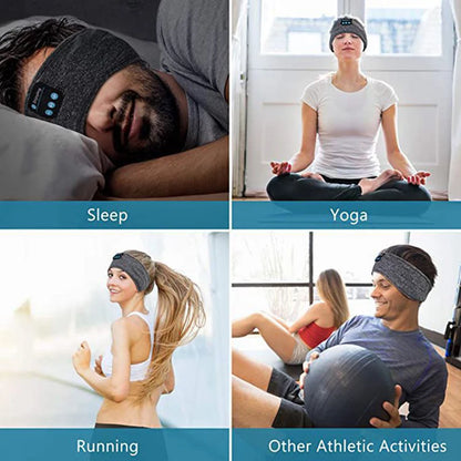 Ultimate Wireless Bluetooth Sports Headband: Sleep Soundly with Music-Playing Eye Mask & Cozy Earphones