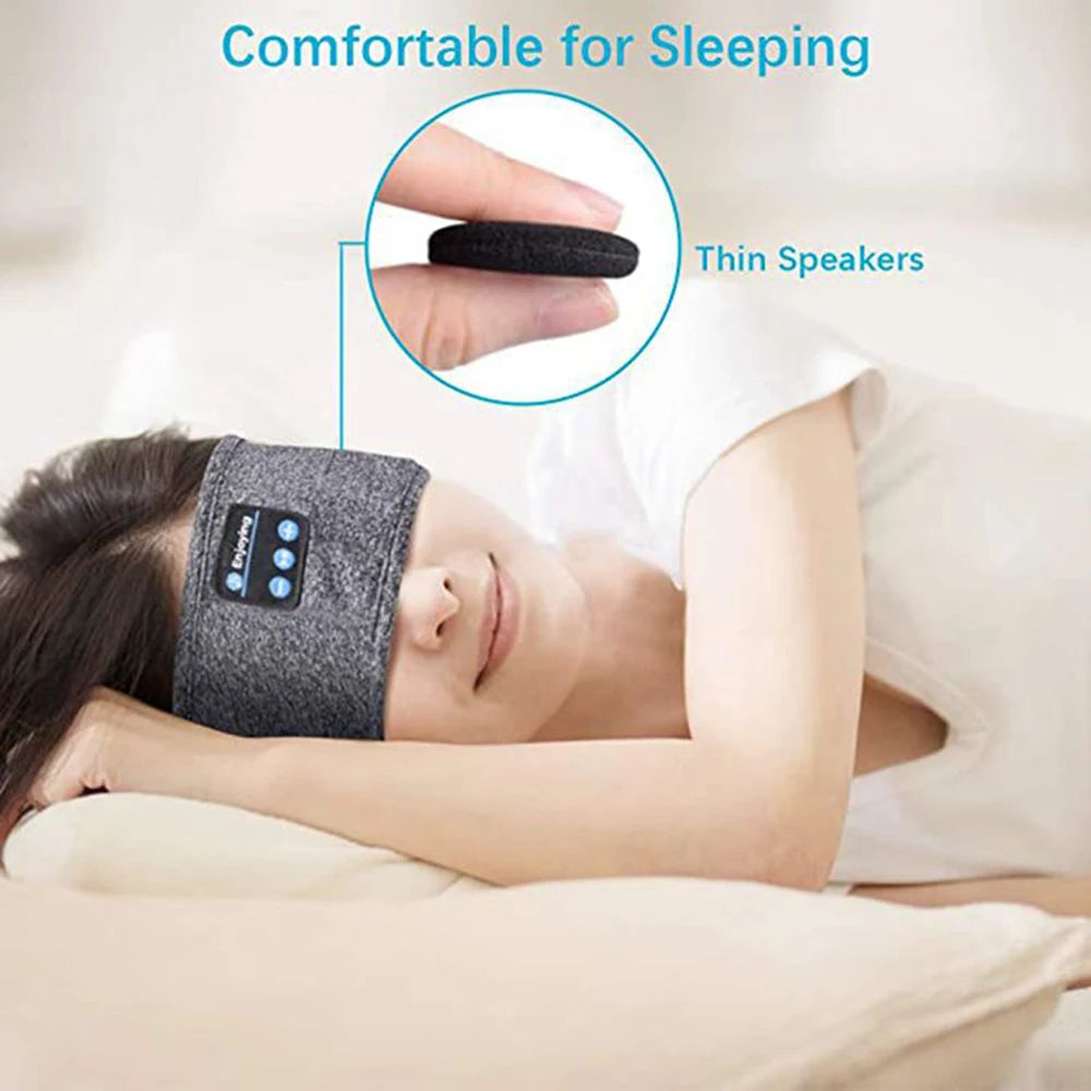 Ultimate Wireless Bluetooth Sports Headband: Sleep Soundly with Music-Playing Eye Mask & Cozy Earphones